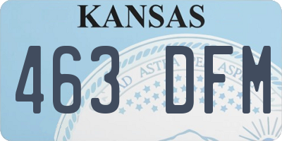 KS license plate 463DFM