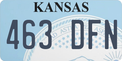 KS license plate 463DFN
