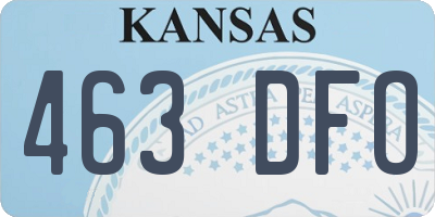 KS license plate 463DFO