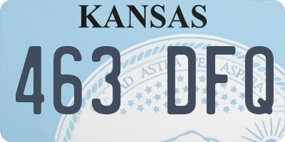 KS license plate 463DFQ