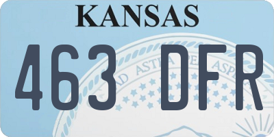 KS license plate 463DFR