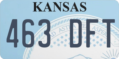 KS license plate 463DFT