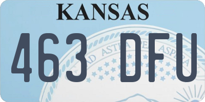 KS license plate 463DFU