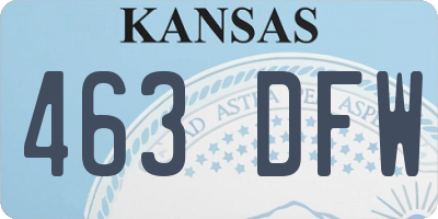 KS license plate 463DFW