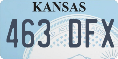 KS license plate 463DFX