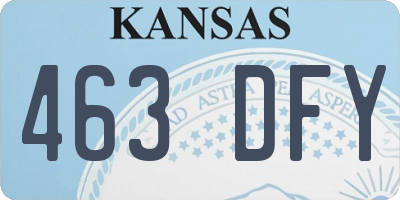 KS license plate 463DFY