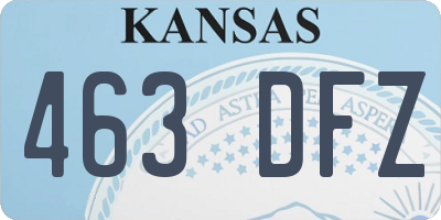 KS license plate 463DFZ