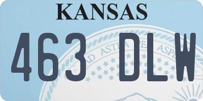 KS license plate 463DLW