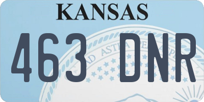 KS license plate 463DNR