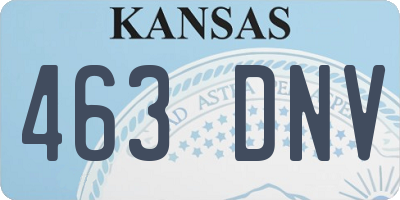 KS license plate 463DNV