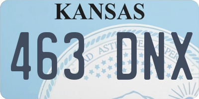 KS license plate 463DNX