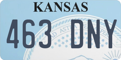 KS license plate 463DNY