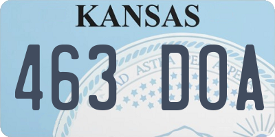 KS license plate 463DOA
