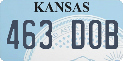 KS license plate 463DOB