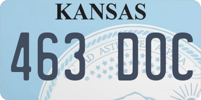 KS license plate 463DOC