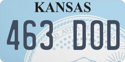 KS license plate 463DOD