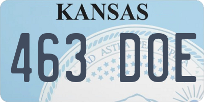 KS license plate 463DOE