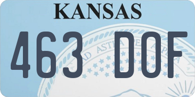KS license plate 463DOF