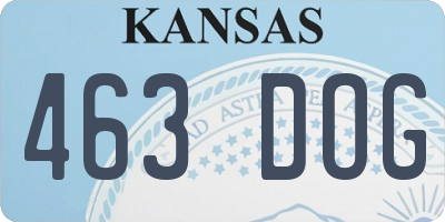 KS license plate 463DOG