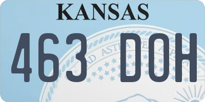 KS license plate 463DOH