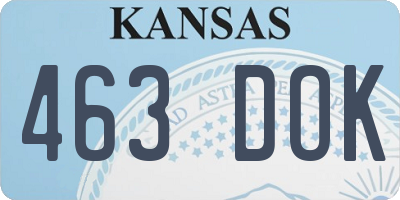 KS license plate 463DOK