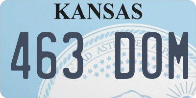KS license plate 463DOM