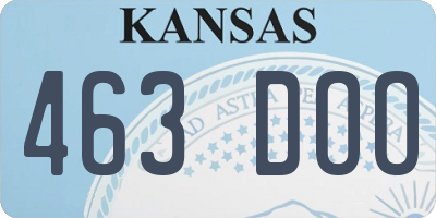 KS license plate 463DOO
