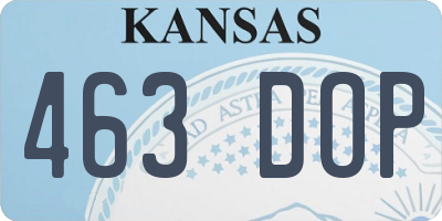 KS license plate 463DOP