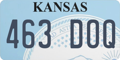 KS license plate 463DOQ