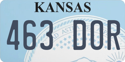 KS license plate 463DOR