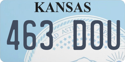 KS license plate 463DOU