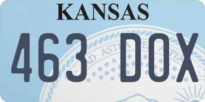 KS license plate 463DOX