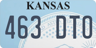KS license plate 463DTO