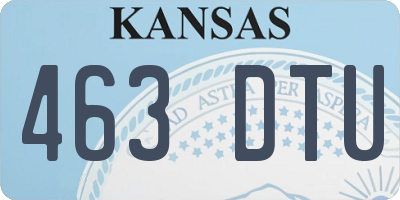 KS license plate 463DTU