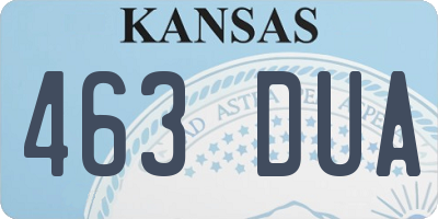 KS license plate 463DUA