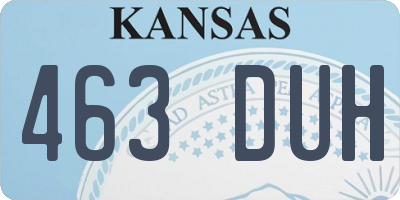 KS license plate 463DUH