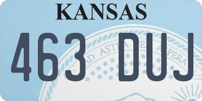 KS license plate 463DUJ