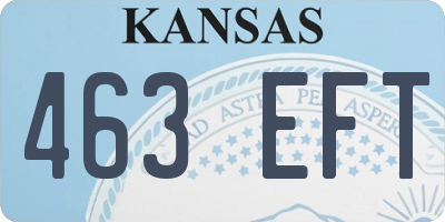 KS license plate 463EFT