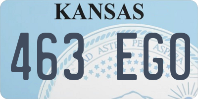 KS license plate 463EGO