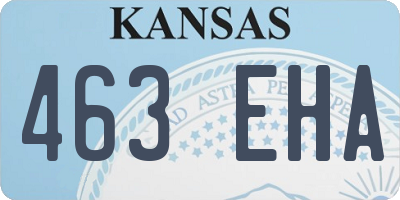 KS license plate 463EHA