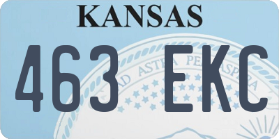 KS license plate 463EKC