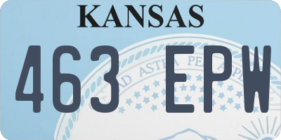 KS license plate 463EPW