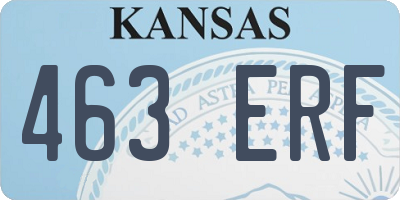 KS license plate 463ERF