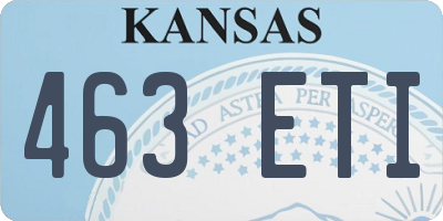 KS license plate 463ETI