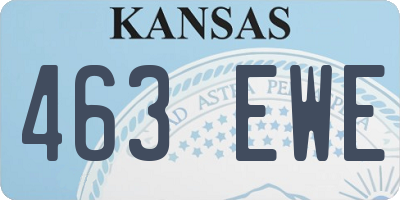KS license plate 463EWE