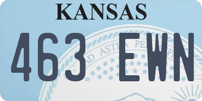 KS license plate 463EWN