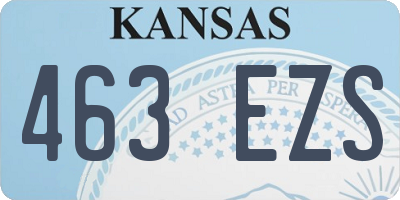 KS license plate 463EZS
