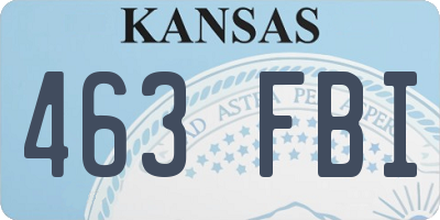 KS license plate 463FBI