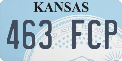 KS license plate 463FCP