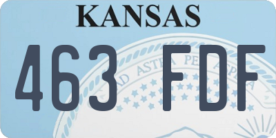 KS license plate 463FDF